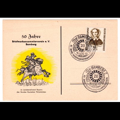 Ereigniskarte "50 Jahre Briefmarkenverein Bamberg"