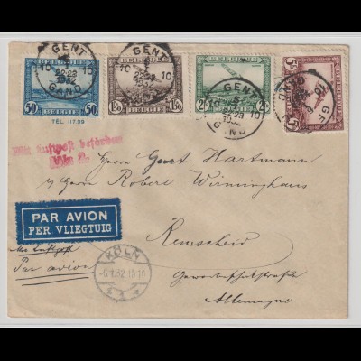 Belgien: Luftpost-Satzbrief 1932