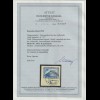 DR; Südamerikafahrt 2 Mark auf Briefstück mit PF II ("Mond"); Attest 