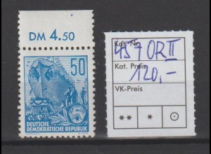 DDR Fünfjahrplan (IV) 50 Pfg. mit falschem Reihenwertzähler (OR II)