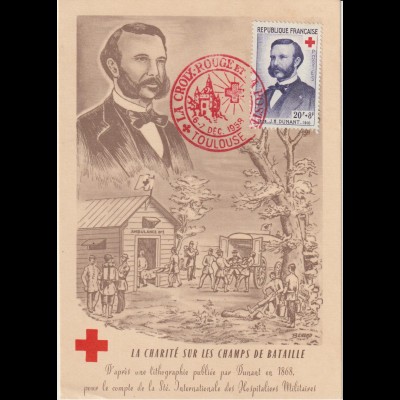 Rotes Kreuz: Französische Maximumkarte von 1958 mit H. Dunant