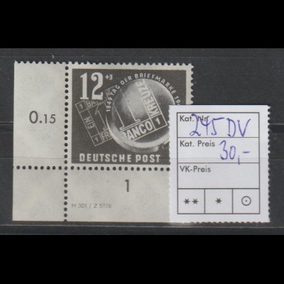 DDR-Druckvermerke: Tag der Briefmarke 1949, **