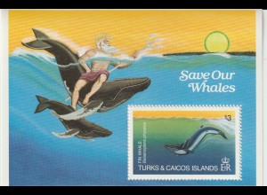 Turks&Caicos "Rettet die Wale" Block