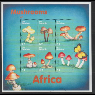 Pilze; Gambia 2001, Kleinbogen, **