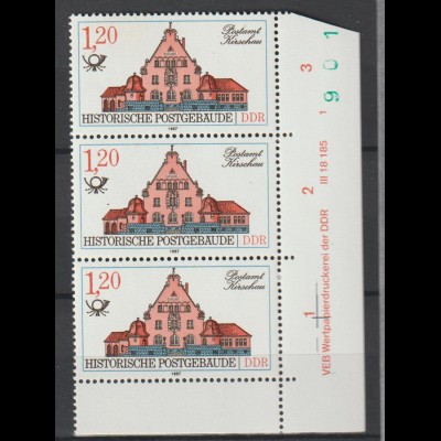 DDR Druckvermerke: 1,20 M Postgebäude (1987)