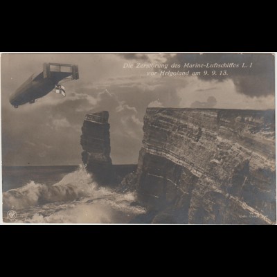 Zerstörung des Marineluftschiffs L I vor Helgoland, 1913