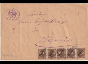 Amtsbrief mit Massenfrankatur 25x Nr. D80