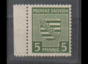 SBZ/Prov. Sachsen: 5 Pfg. Provinzwappen in Y b-Farbe, **, gepr.