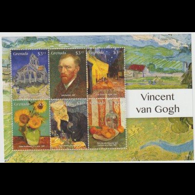 Grenada: Vincent van Gogh Kleinbogen und Block
