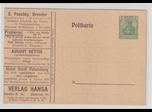 DR Privatganzsache PP27: Anzeigenpostkarte Dresdner Firmen