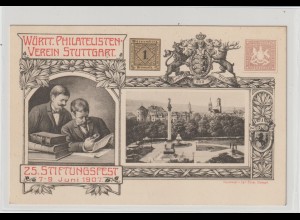 DR Privatganzs. PP 20: Württ. Philatel.-verein Stuttgart, Stiftungsfest 1907