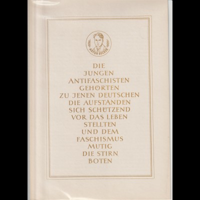 DDR-Gedenkblatt, FIR "Die jungen Antifaschisten...." (ohne DV)