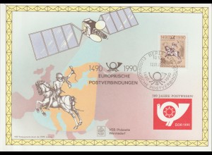 DDR-Gedenkblatt: Europäische Postverbindungen