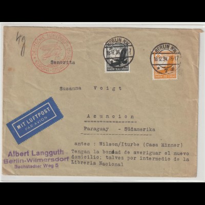 Luftpostbrief nach Paraguay, 1934