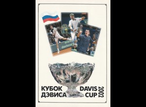 Russland: Gewinn des Davis Cups. Souvenir-Folder mit Zd.-KBgn, gest.