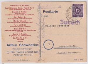 Bedarfskarte 1946 "Zurück - Haus zerstört"