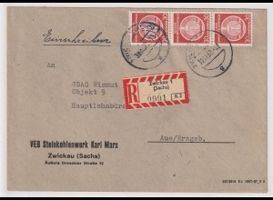 DDR-Dienstpost: Firmen-R-Brief 2. Periode mit MeF Nr. 11x, geprüft