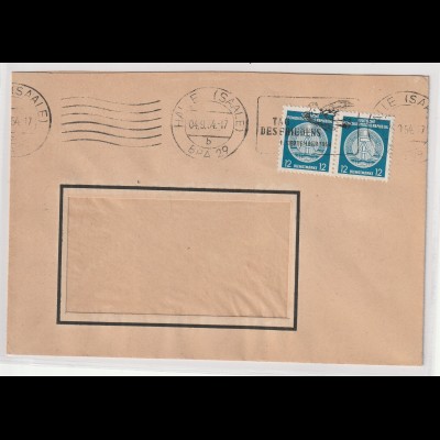 DDR-Dienstpost: Fensterbrief mit MeF Nr. 20, 1. Portoperiode, geprüft