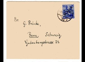 Berlin 50 Pfg. Schwarzaufdruck auf Ausland-Brief 