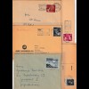 DDR: 10 Briefe/Karten mit Einzelfrankaturen, nur 50er Jahre