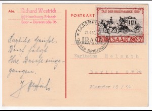 Saarland Tag der Brfm. 1950 (IBASA) auf FDC, Befund Geigle