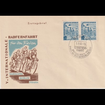 DDR-FDC: Friedensfahrt (1952);