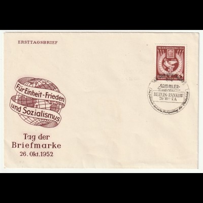 DDR-FDC: Tag der Briefmarke (1952);
