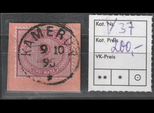 Kamerun Vorläufer V37, Briefstück