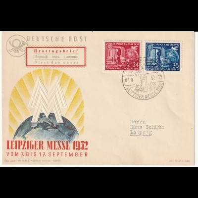 DDR-FDC: Lpz. Herbstmesse (1952)