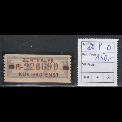 DDR ZKD Billettstreifen, Nr. 20P original, ** (MNH)