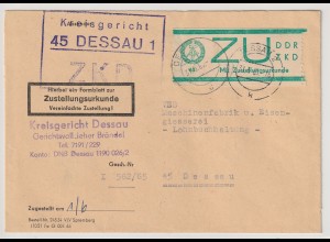 DDR ZKD-Brief: Mit Zustellurkunde