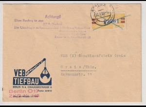 DDR ZKD-Brief: frankiert mit 25L,, Hinweisstempel zur Aufbewahrung
