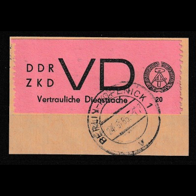 DDR ZKD D 2, Briefstück, Michelwert 350,00