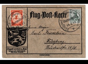 DR., Rhein-Main Flug.-Karte Mi.-Nr. I ab Darmstadt.16.6.
