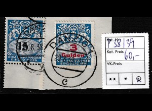 Danzig: Portomarken Nr. 38/39 gestempelt