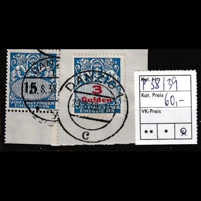 Danzig: Portomarken Nr. 38/39 gestempelt
