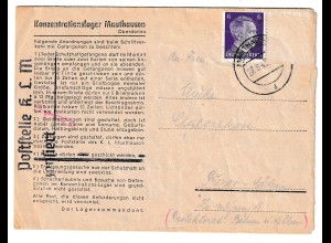 KZ Mauthausen; kompl. Vordruckbrief mit Lagerordnung