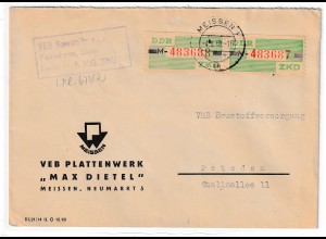 DDR: ZKD-Brief mit 2x Nr. 24 M