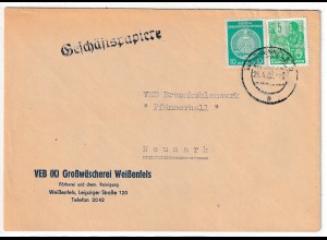 DDR-Dienst: Brief mit Mischfrankatur Freimarke/Dienstmarke, geprüft