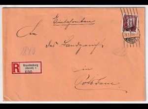 Dt. Reich 1929: Einschreiben mit EF Stephan / gestrichenes Papier
