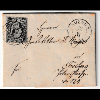 Sachsen: hübsches Briefchen an den Grabebitter Beyer, 8 I EF