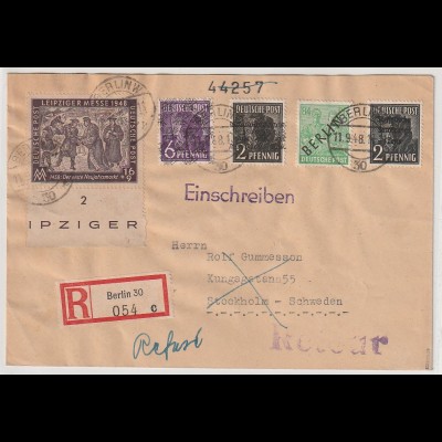 Berlin: Einschreib-Auslandsbrief mit Nr. 16 und ZuF, Befund