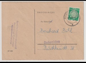 DDR, Drucksachen-Karte mit Dienstmarke frankiert