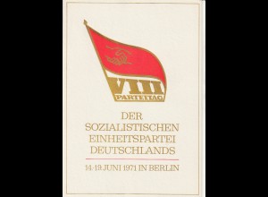 DDR-Gedenkblatt, 8. Parteitag der SED 1971