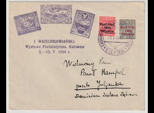 Polen: Briefm.-Ausstellung 1934 auf Schmuckbrief