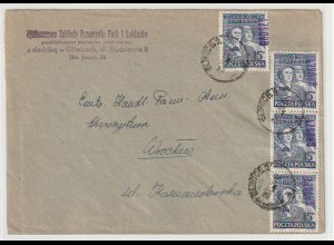 Polen: Bedarfsbrief mit Groszy-Überdruckmarken (1950)