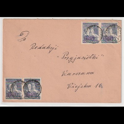 Polen: Bedarfsbrief mit Groszy-Überdruckmarken (1951)