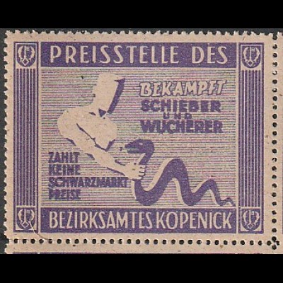 Vignette 1946 "Bekämpft Schieber und Wucherer"