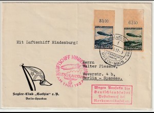 Zeppelin-Brief "Ausgefallene Deutschlandfahrt" 1. Mai 37