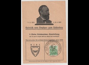 Gem.-ausg.: Ereigniskarte Kieler Briefmarkenausstellung 1947
